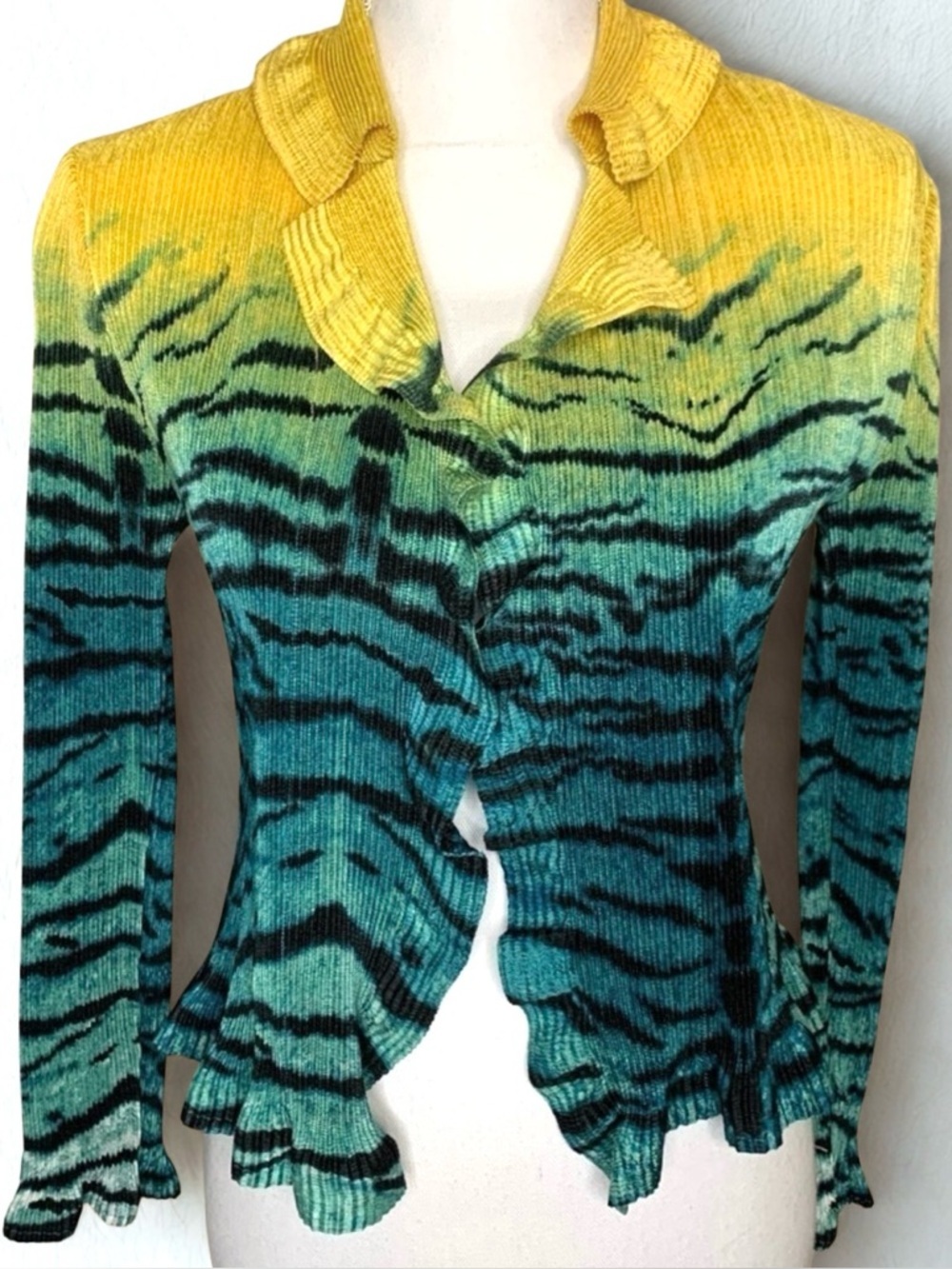 Caeliann Cardigan Sweater Animal Print Small NWOT